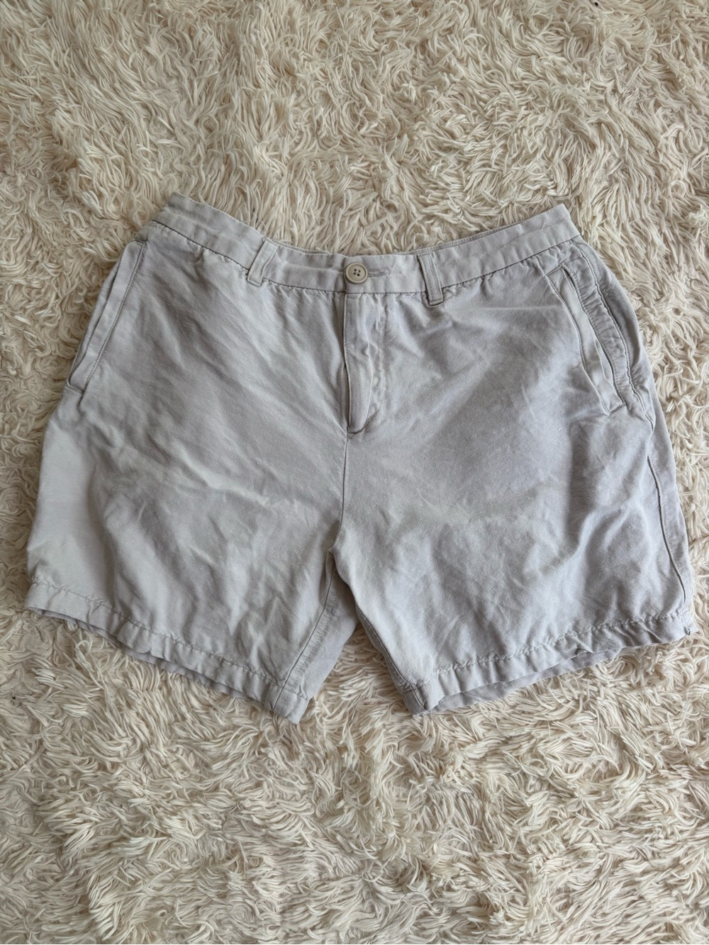 Magaschoni Men Linen Blend Shorts Beige Size 33 Casual Summer